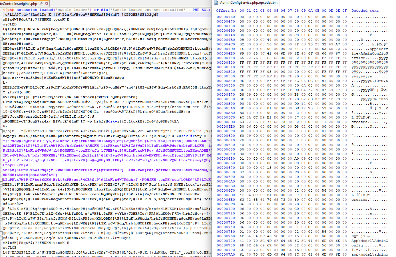 Decoding SWOOLE files
